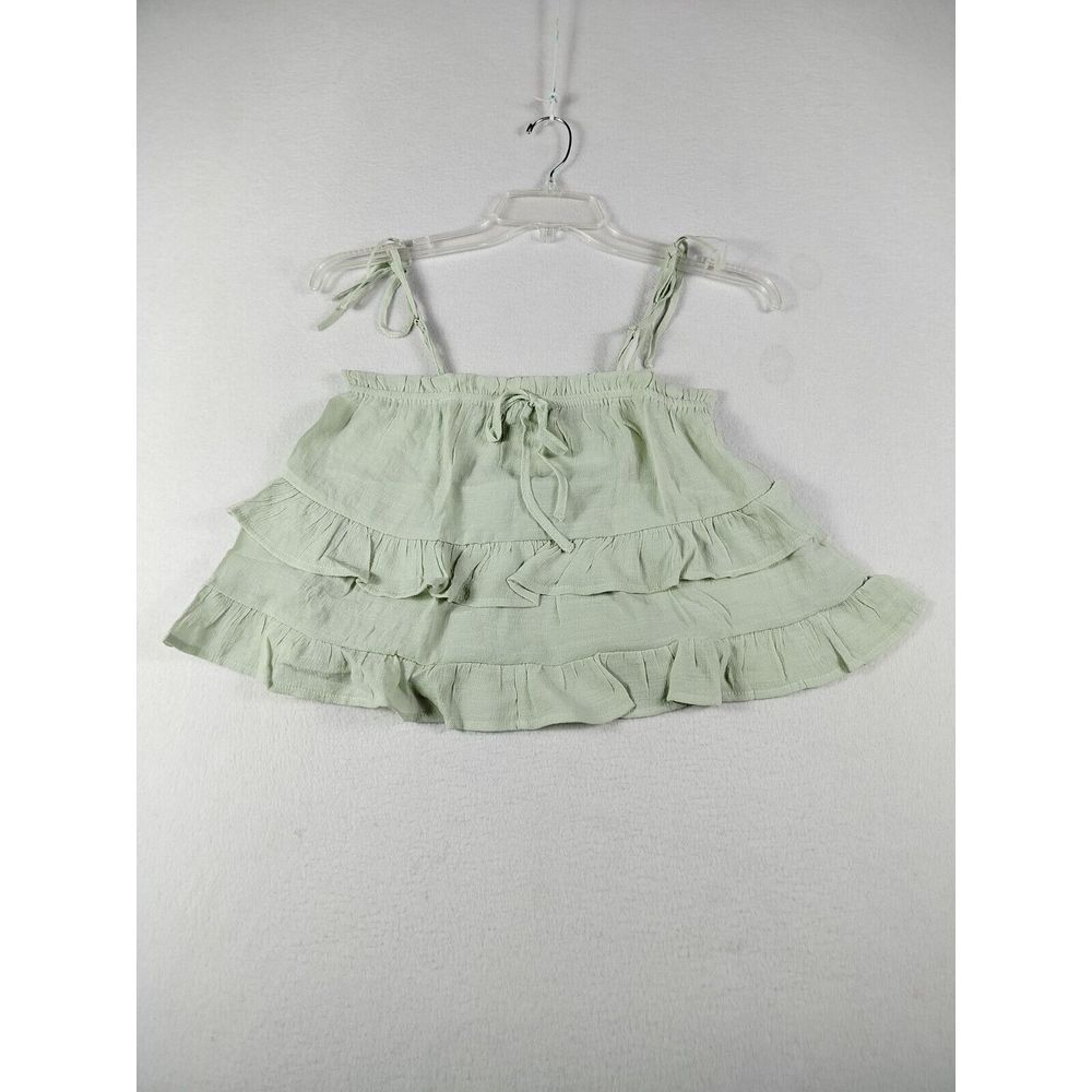 Blu Pepper Top Women's Small Green Babydoll Ruffles Cottagecore Prairiecore